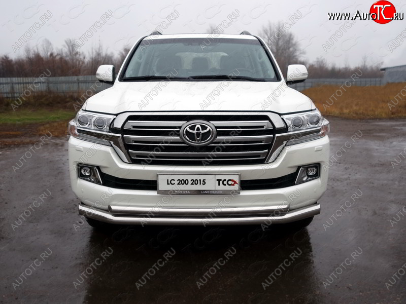 36 299 р. Защита передняя нижняя двойная 76,1*60,3 мм кроме EXECUTIVE Тюнинг Toyota Land Cruiser 200 2-ой рестайлинг (2015-2021) (нержавейка)  с доставкой в г. Керчь