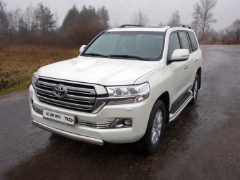 Декоративная вставка переднего бампера (кроме EXECUTIVE) ТСС Тюнинг Toyota Land Cruiser  200 (2015-2021) 2-ой рестайлинг (d 16 мм)
