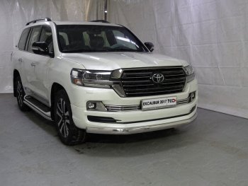 Защита переднего бампера нижняя овальная 75х42 мм ТСС Тюнинг Toyota Land Cruiser  200 (2015-2021) 2-ой рестайлинг