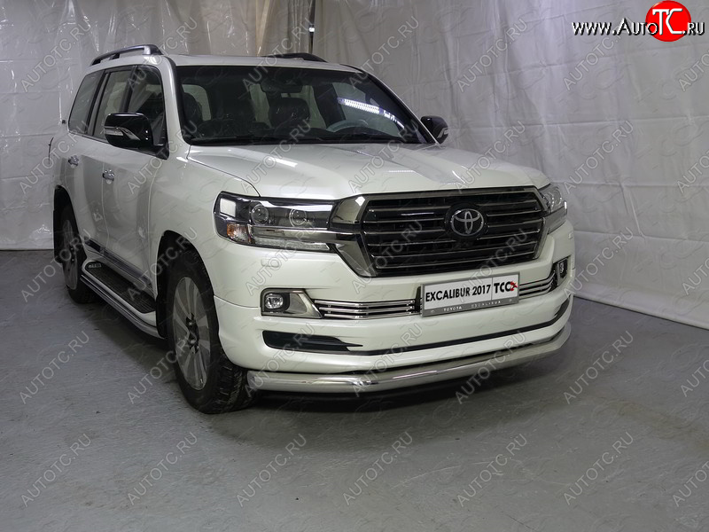 24 999 р. Защита переднего бампера нижняя d76,1 мм (EXCALIBUR) ТСС Тюнинг  Toyota Land Cruiser  200 (2015-2021) 2-ой рестайлинг (нержавейка)  с доставкой в г. Керчь