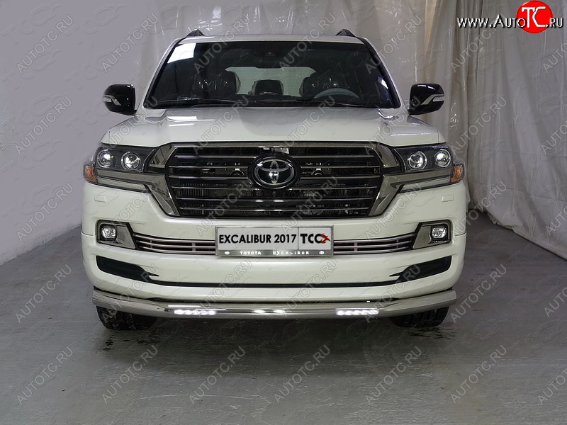 39 749 р. Защита переднего бампера нижняя с ДХО 76,1 мм ТСС Тюнинг  Toyota Land Cruiser  200 (2015-2021) 2-ой рестайлинг (EXCALIBUR )  с доставкой в г. Керчь