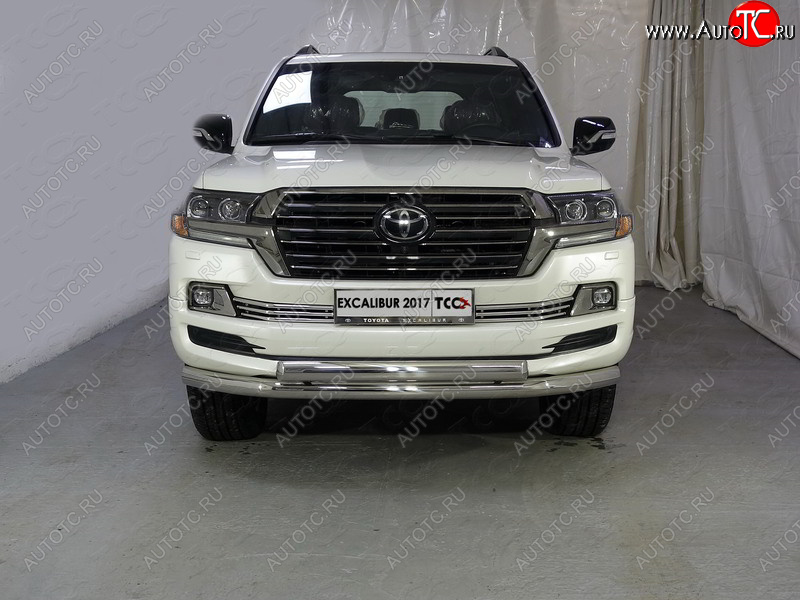 36 299 р. Защита передняя нижняя двойная 76,1*75 мм EXCALIBUR 2017 Тюнинг Toyota Land Cruiser 200 2-ой рестайлинг (2015-2021) (нержавейка)  с доставкой в г. Керчь