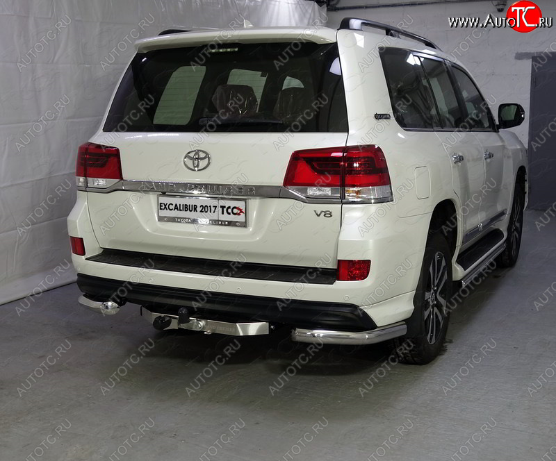 20 599 р. Защита задняя (уголки, нержавейка 76,1 мм) ТСС Тюнинг Toyota Land Cruiser 200 2-ой рестайлинг (2015-2021)  с доставкой в г. Керчь