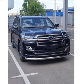 Защита переднего бампера нижняя d76,1 мм (EXECUTIVE LOUNGE) ТСС Тюнинг Toyota Land Cruiser  200 (2015-2021) 2-ой рестайлинг (нержавейка)