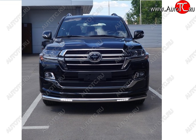 42 999 р. Защита переднего бампера нижняя с ДХО 76,1 мм ТСС Тюнинг  Toyota Land Cruiser  200 (2015-2021) 2-ой рестайлинг (нержавейка)  с доставкой в г. Керчь