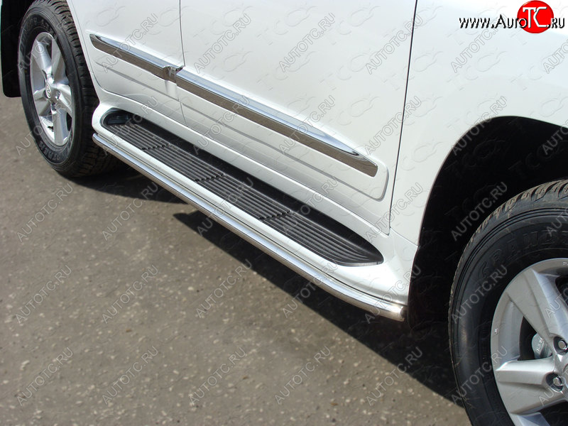 21 599 р. Защита порогов алюминий 50,8 мм, ТСС Тюнинг  Toyota Land Cruiser  200 (2015-2021) 2-ой рестайлинг  с доставкой в г. Керчь