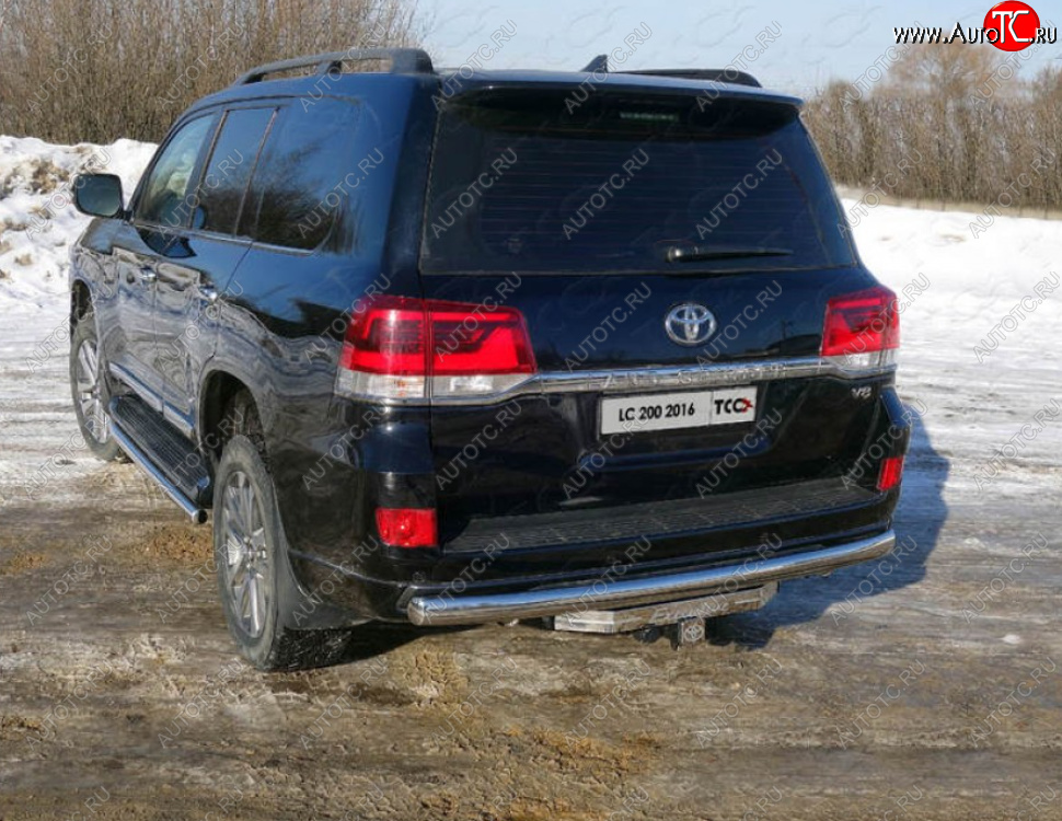 23 899 р. Защита заднего бампера (овальная, d75х42 мм) TCC  Toyota Land Cruiser  200 (2015-2021) 2-ой рестайлинг  с доставкой в г. Керчь