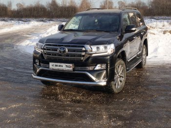 Защита передняя нижняя овальная длинная 75х42 мм EXECUTIVE ТСС Тюнинг Toyota Land Cruiser  200 (2015-2021) 2-ой рестайлинг (нержавейка)