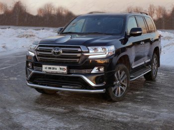 Защита переднего бампера нижняя d76,1 мм (EXECUTIVE) ТСС Тюнинг Toyota Land Cruiser  200 (2015-2021) 2-ой рестайлинг (нержавейка)