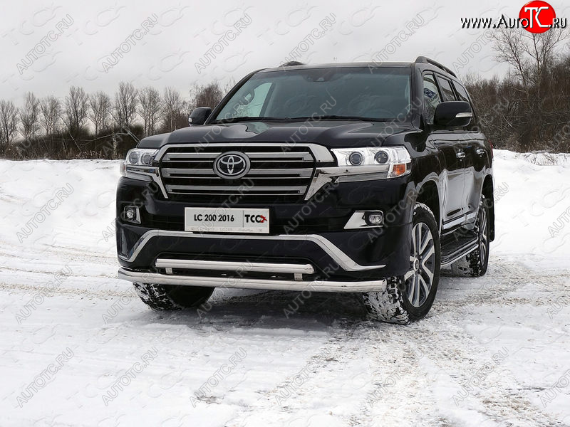 36 299 р. Защита передняя нижняя двойная 76,1*60,3 мм EXECUTIVE Тюнинг Toyota Land Cruiser 200 2-ой рестайлинг (2015-2021) (нержавейка)  с доставкой в г. Керчь