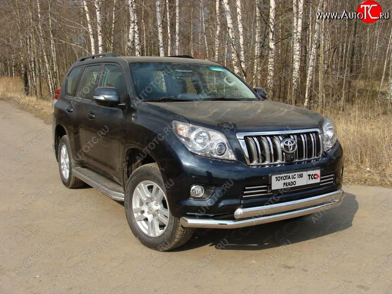 36 299 р. Защита переднего бампера нижняя d76,1*75 мм ТСС Тюнинг Toyota Land Cruiser Prado J150 дорестайлинг (2009-2013) (нержавейка)  с доставкой в г. Керчь
