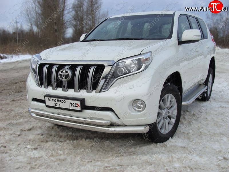36 299 р. Защита переднего бампера нижняя d76,1*50,8 мм ТСС Тюнинг Toyota Land Cruiser Prado J150 1-ый рестайлинг (2013-2017) (нержавейка)  с доставкой в г. Керчь