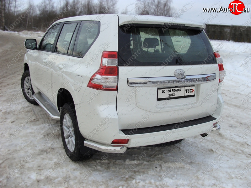 18 999 р. Защита задняя (уголки, нержавейка 76,1 мм) ТСС Тюнинг  Toyota Land Cruiser Prado  J150 (2013-2017) 1-ый рестайлинг  с доставкой в г. Керчь