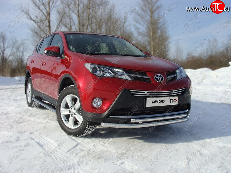 21 999 р. Защита переднего бампера нижняя d60,3*42,4 мм ТСС Тюнинг  Toyota RAV4  XA40 (2012-2015) 5 дв. дорестайлинг (нержавейка)  с доставкой в г. Керчь