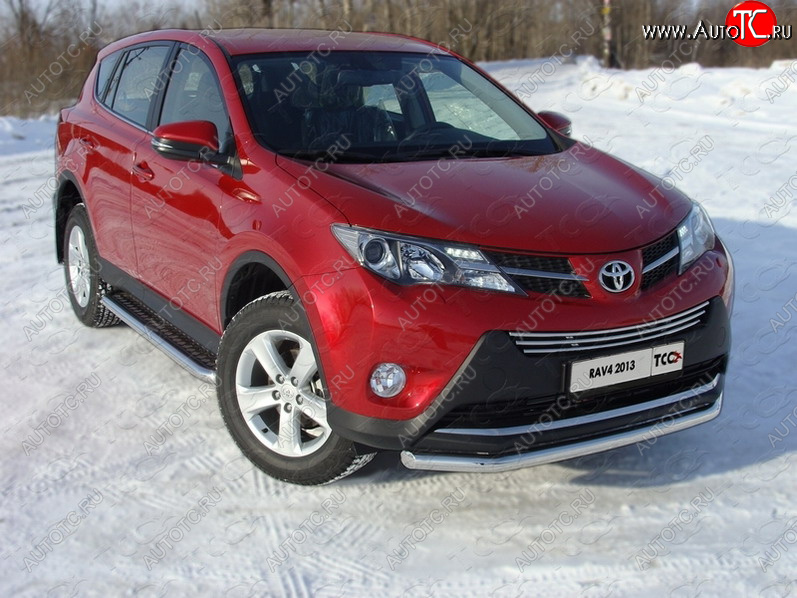 18 999 р. Защита переднего бампера нижняя d60,3 мм ТСС Тюнинг Toyota RAV4 XA40 5 дв. дорестайлинг (2012-2015) (нержавейка)  с доставкой в г. Керчь