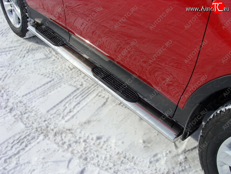 38 799 р. Пороги овальные с накладкой 120*60 мм ТСС Тюнинг  Toyota RAV4  XA40 (2012-2015) 5 дв. дорестайлинг  с доставкой в г. Керчь