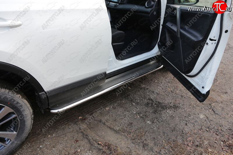 36 999 р. Пороги с площадкой 42,4 мм ТСС Тюнинг Toyota RAV4 XA40 5 дв. рестайлинг (2015-2019) (нержавейка)  с доставкой в г. Керчь