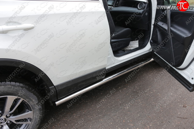 19 599 р. Защита порогов труба d60,3 мм ТСС Тюнинг  Toyota RAV4  XA40 (2015-2019) 5 дв. рестайлинг (серые)  с доставкой в г. Керчь