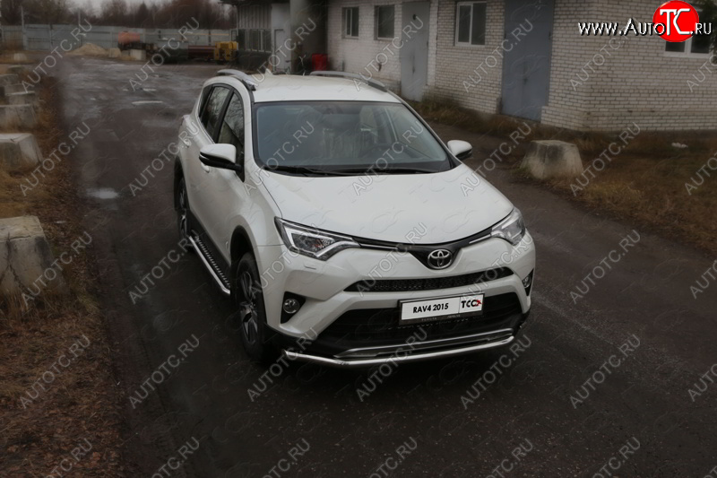 20 599 р. Защита переднего бампера нижняя d60,3 мм ТСС Тюнинг  Toyota RAV4  XA40 (2015-2019) 5 дв. рестайлинг (нержавейка)  с доставкой в г. Керчь