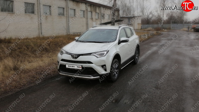 23 899 р. Защита переднего бампера нижняя овальная 75х42 мм ТСС Тюнинг  Toyota RAV4  XA40 (2015-2019) 5 дв. рестайлинг (нержавейка)  с доставкой в г. Керчь