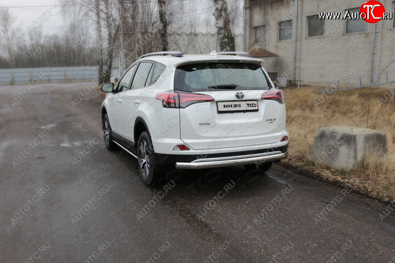 21 999 р. Защита задняя (центральная, нержавейка d75*42 мм) ТСС Тюнинг  Toyota RAV4  XA40 (2015-2019) 5 дв. рестайлинг (центральная)  с доставкой в г. Керчь