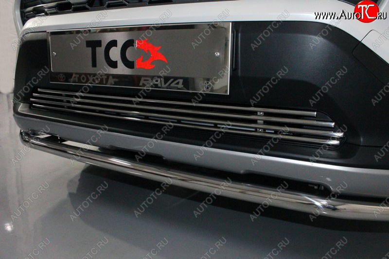 7 349 р. Нижняя декоративная вставка в бампер ТСС Тюнинг  Toyota RAV4  XA50 (2018-2025) 5 дв. дорестайлинг (d 12 мм)  с доставкой в г. Керчь