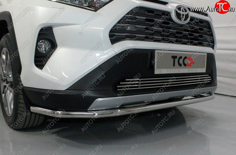 17 099 р. Защита переднего бампера нижняя d42,4 мм ТСС Тюнинг  Toyota RAV4  XA50 (2018-2025) 5 дв. дорестайлинг (нержавейка)  с доставкой в г. Керчь