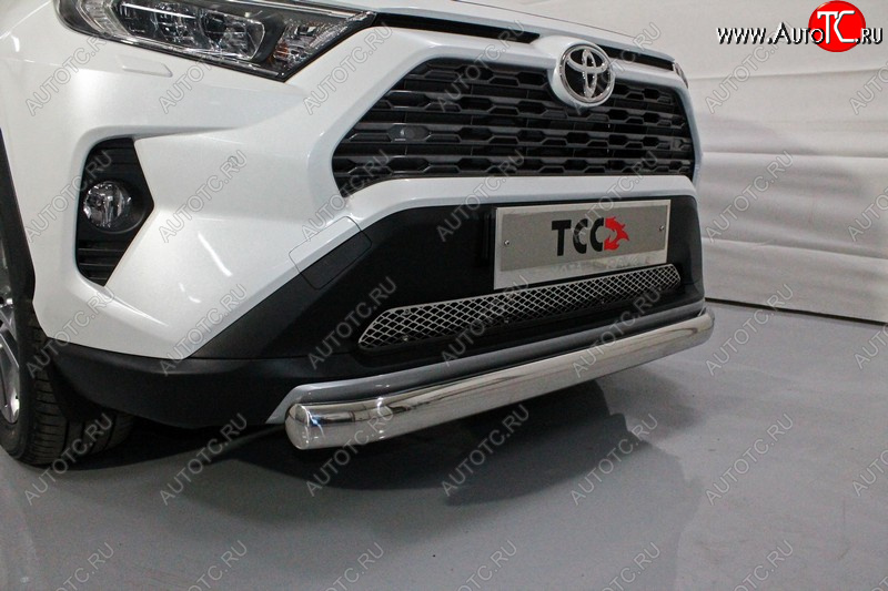 17 999 р. Защита переднего бампера нижняя овальная 75х42 мм ТСС Тюнинг  Toyota RAV4  XA50 (2018-2025) 5 дв. дорестайлинг (нержавейка)  с доставкой в г. Керчь