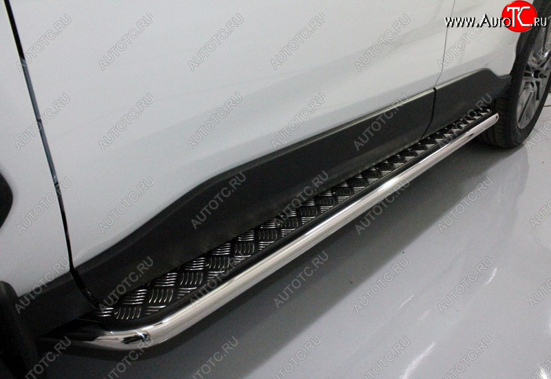 28 099 р. Пороги с площадкой 42,4 мм ТСС Тюнинг Toyota RAV4 XA50 5 дв. дорестайлинг (2018-2025) (серые)  с доставкой в г. Керчь