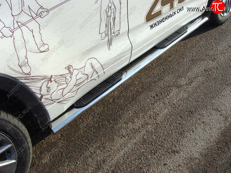 45 999 р. Пороги овальные с накладкой 120*60 мм ТСС Тюнинг Toyota Highlander XU50 рестайлинг (2016-2020)  с доставкой в г. Керчь