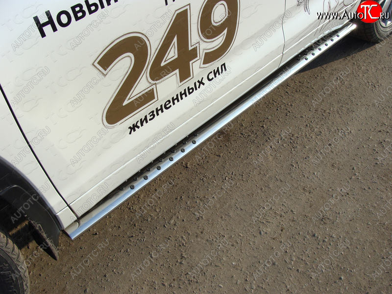 35 999 р. Пороги овальные с проступью 75х42 мм ТСС Тюнинг  Toyota Highlander  XU50 (2016-2020) рестайлинг (серые)  с доставкой в г. Керчь