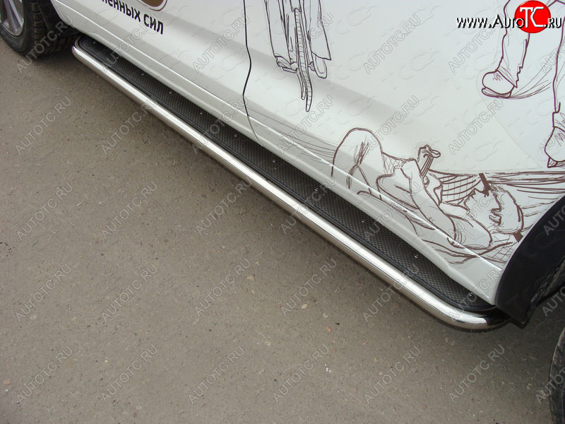 41 749 р. Пороги с площадкой 42,4 мм ТСС Тюнинг  Toyota Highlander  XU50 (2016-2020) рестайлинг (нержавейка)  с доставкой в г. Керчь