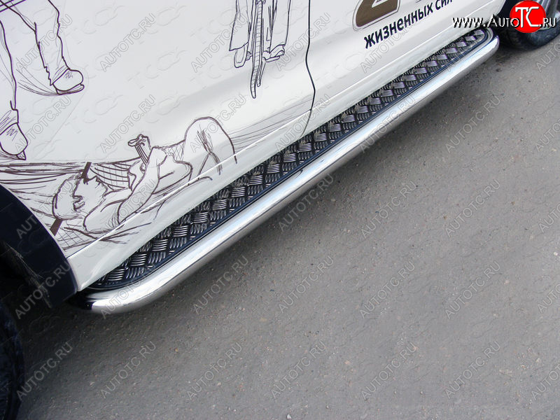 36 999 р. Пороги с площадкой 60,3 мм ТСС Тюнинг  Toyota Highlander  XU50 (2016-2020) рестайлинг (серые)  с доставкой в г. Керчь