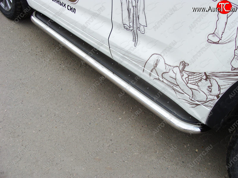 45 999 р. Пороги с площадкой 60,3 мм ТСС Тюнинг  Toyota Highlander  XU50 (2016-2020) рестайлинг (нержавейка)  с доставкой в г. Керчь