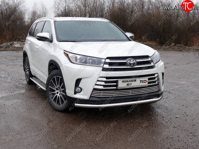 20 599 р. Защита переднего бампера нижняя d60,3 мм ТСС Тюнинг  Toyota Highlander  XU50 (2016-2020) рестайлинг (нержавейка)  с доставкой в г. Керчь