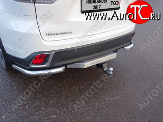 18 999 р. Защита заднего бампера (уголки, d60,3 мм) TCC Toyota Highlander XU50 рестайлинг (2016-2020)  с доставкой в г. Керчь