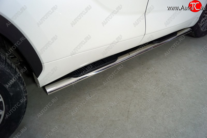 45 999 р. Пороги овальные с накладкой 120*60 мм ТСС Тюнинг Toyota Highlander XU70 (2020-2025) (серые)  с доставкой в г. Керчь