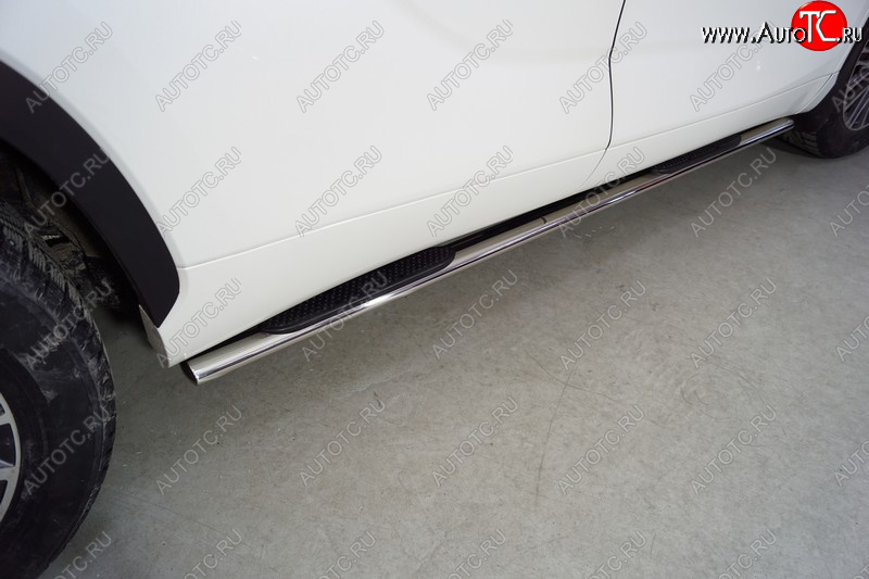 33 999 р. Пороги овальные с накладкой 75х42 мм ТСС Тюнинг  Toyota Highlander  XU70 (2020-2025) (серые)  с доставкой в г. Керчь