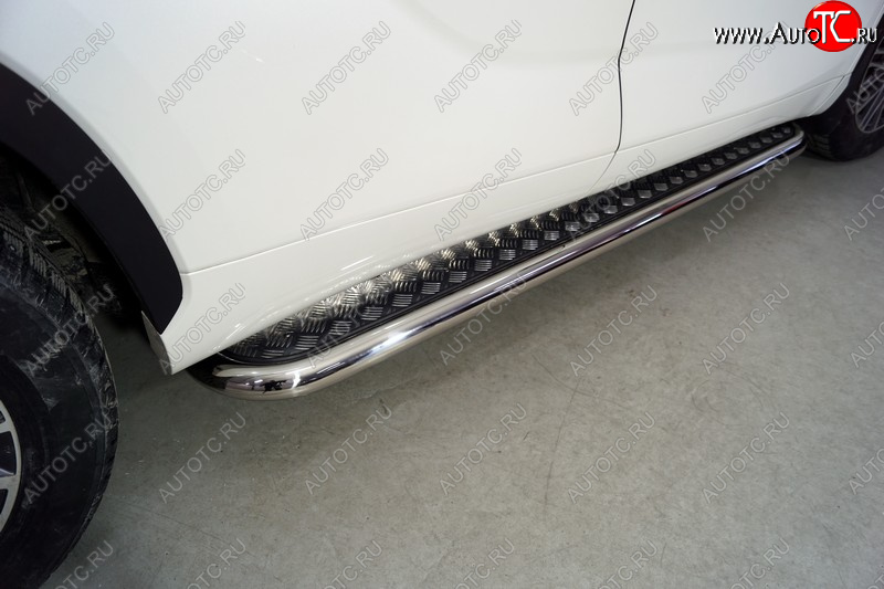 36 899 р. Пороги с площадкой 60,3 мм ТСС Тюнинг  Toyota Highlander  XU70 (2020-2025) (серые)  с доставкой в г. Керчь