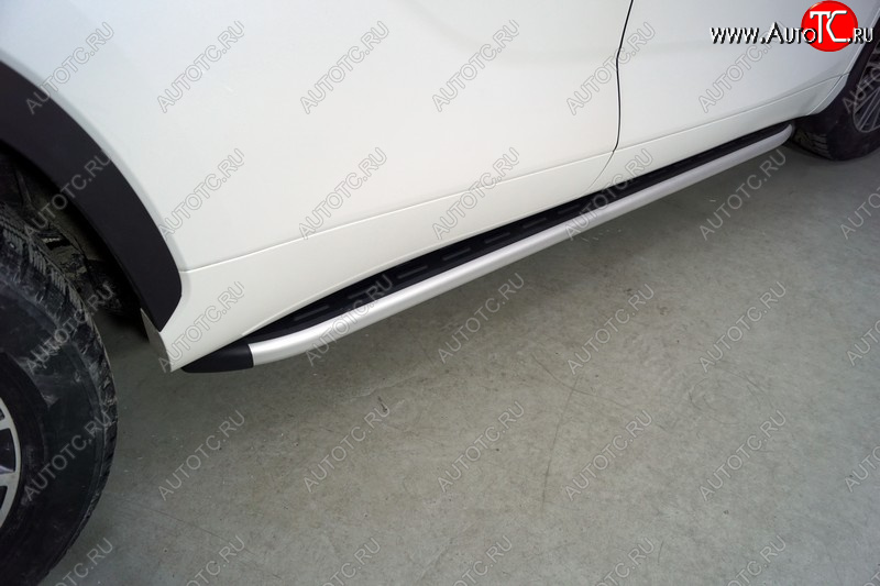 20 599 р. Пороги алюминиевые с пластиковой накладкой ТСС Тюнинг  Toyota Highlander  XU70 (2020-2025) (серые)  с доставкой в г. Керчь