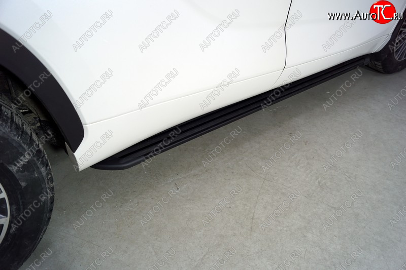 21 999 р. Пороги алюминиевые Slim Line ТСС Тюнинг  Toyota Highlander  XU70 (2020-2025) (Black)  с доставкой в г. Керчь