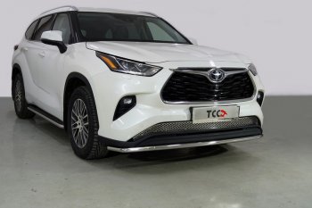 Защита переднего бампера нижняя d42,4 мм ТСС Тюнинг Toyota Highlander XU70 (2020-2025) (нержавейка)