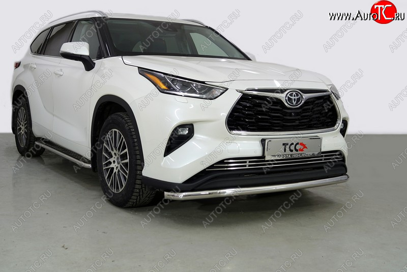 20 749 р. Защита переднего бампера нижняя d60,3 мм ТСС Тюнинг  Toyota Highlander  XU70 (2020-2025) (нержавейка)  с доставкой в г. Керчь