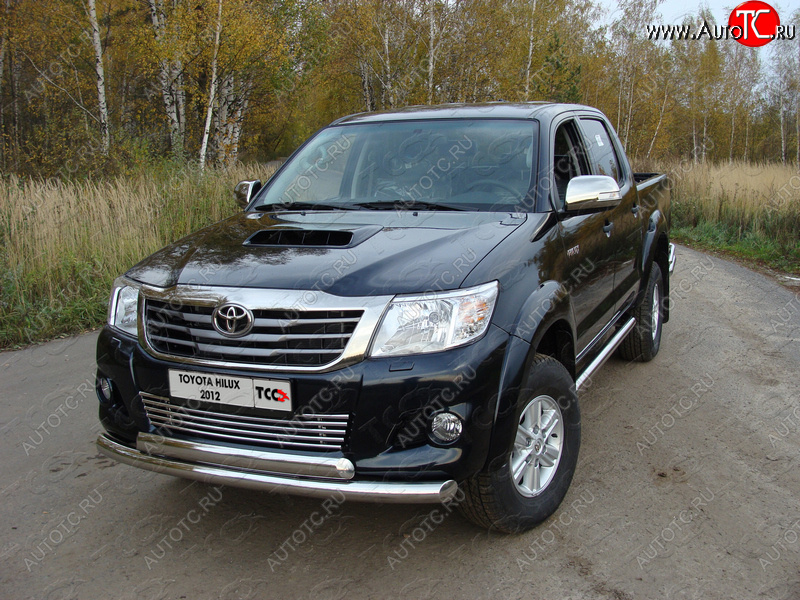 26 499 р. Защита переднего бампера нижняя d76,1*75 мм ТСС Тюнинг Toyota Hilux AN20,AN30  2-ой рестайлинг (2011-2016) (нержавейка)  с доставкой в г. Керчь