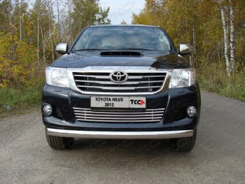 Декоративная вставка переднего бампера ТСС Тюнинг Toyota Hilux AN20,AN30  2-ой рестайлинг (2011-2016) (d 16 мм)