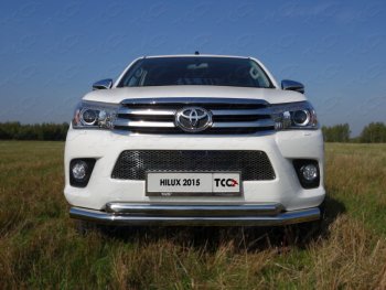 Защита передняя нижняя двойная 76,1*60,3 мм Тюнинг Toyota Hilux Revo Double Cab дорестайлинг (2015-2018) (нержавейка)