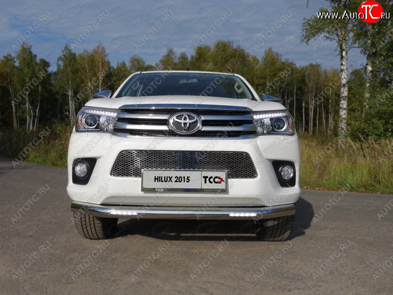 40 999 р. Защита переднего бампера нижняя с ДХО 76,1 мм ТСС Тюнинг Toyota Hilux Revo Double Cab дорестайлинг (2015-2018)  с доставкой в г. Керчь