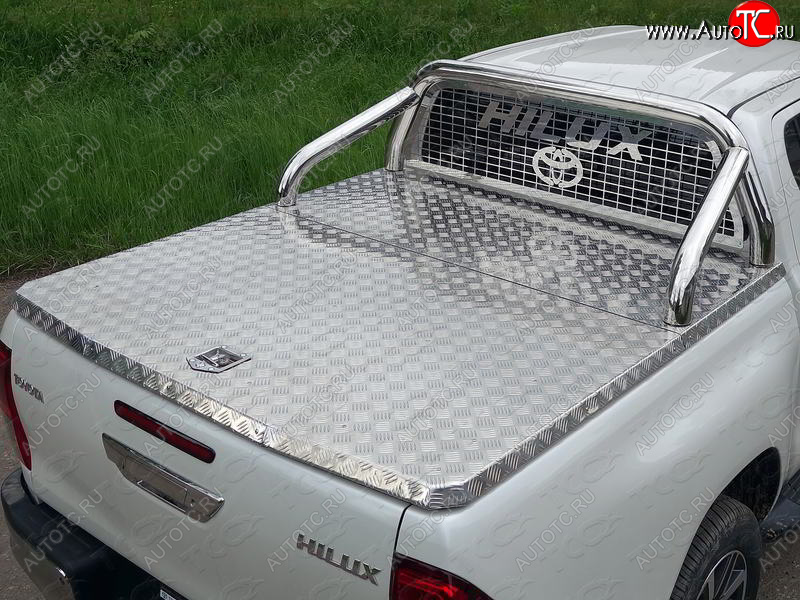 67 999 р. Защита кузова и заднего стекла (нержавейка Ø76,1) ТСС Тюнинг  Toyota Hilux  AN120 (2016-2025) дорестайлинг, 1-ый рестайлинг, 2-ой рестайлинг (для крышки, с  надписью)  с доставкой в г. Керчь