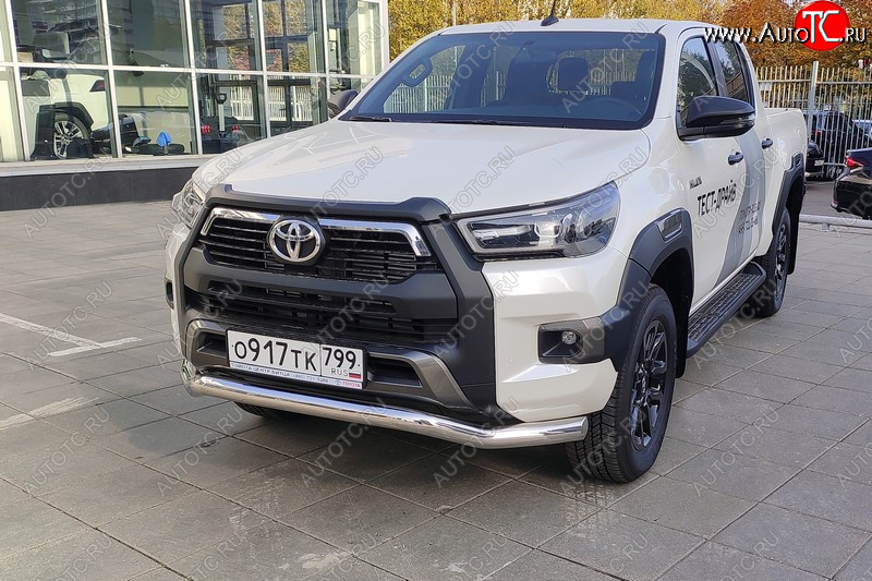 26 499 р. Защита переднего бампера волна d76,1 мм ТСС Тюнинг  Toyota Hilux  AN120 (2020-2025) 2-ой рестайлинг (нержавейка)  с доставкой в г. Керчь