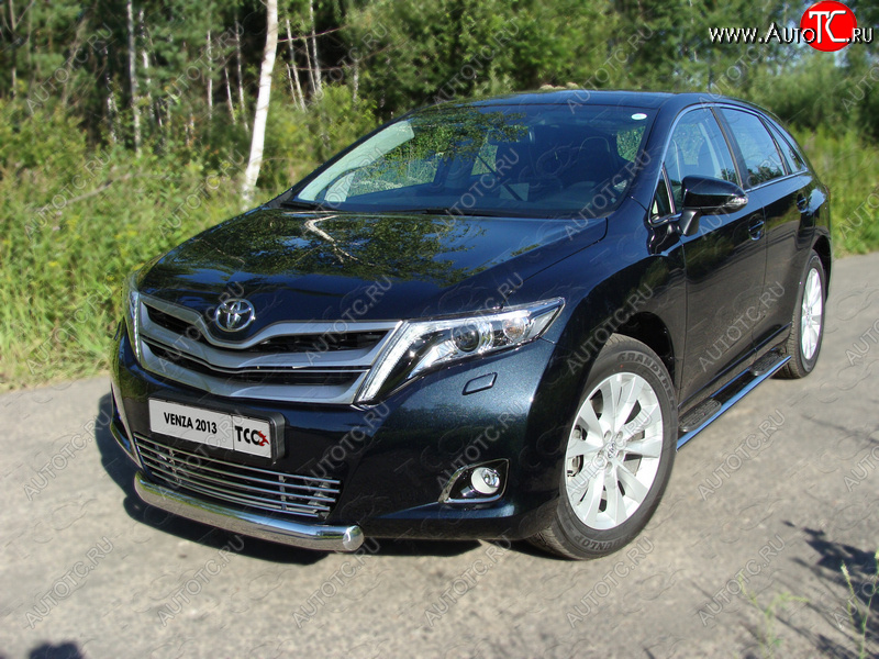 14 349 р. Защита переднего бампера овальная 75х42 мм ТСС тюнинг  Toyota Venza  GV10 (2012-2016) рестайлинг (нержавейка)  с доставкой в г. Керчь